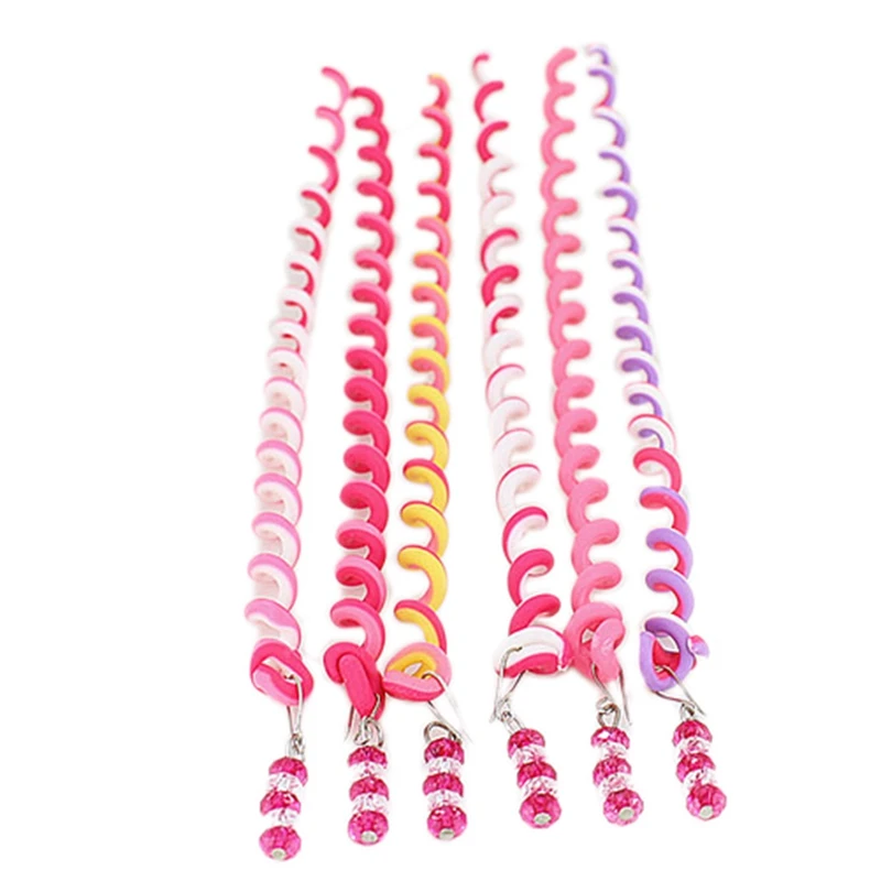 

10Pcs/Lot Rainbow Color Cute Girl Curler Hair Braid Hair Styling Tools Hair Roller Braid Hair Accessory