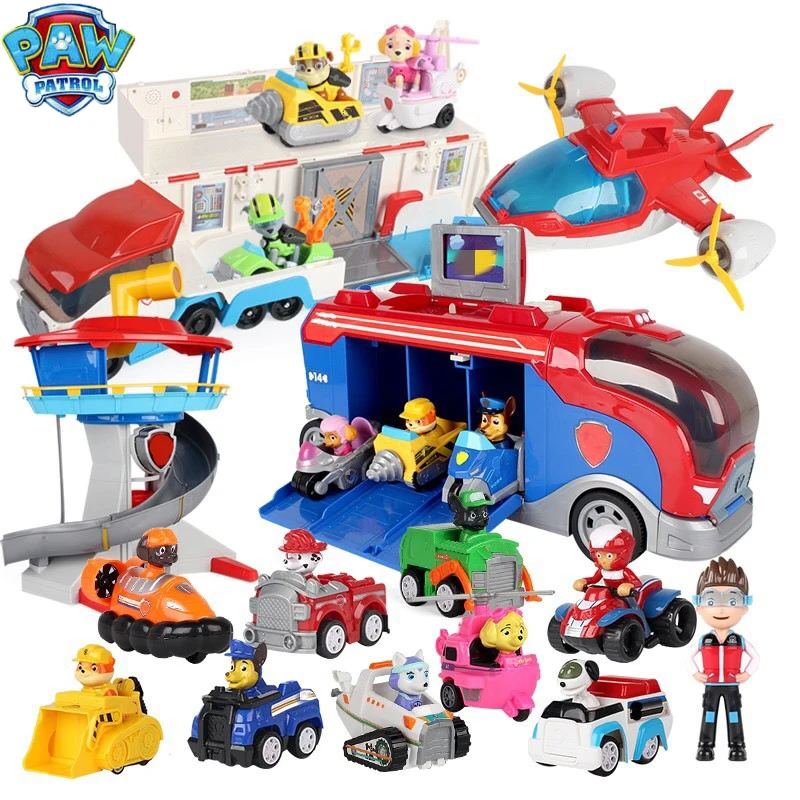 

Paw patrol Ryder Rescue Bus Set PVC Observatory Toys Puppy Patrol Action Figures Patrulla Canina Model Kids Birthday Gifts