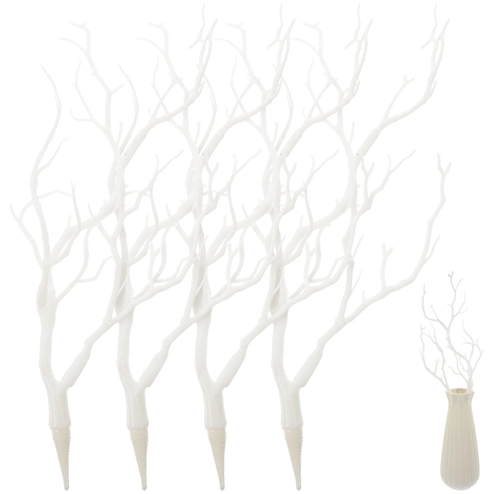 

4 Pcs Jewelry Accessories Decorative Twigs Artificial Tree Branches Dining Table White Decoration Filling Faux Antler
