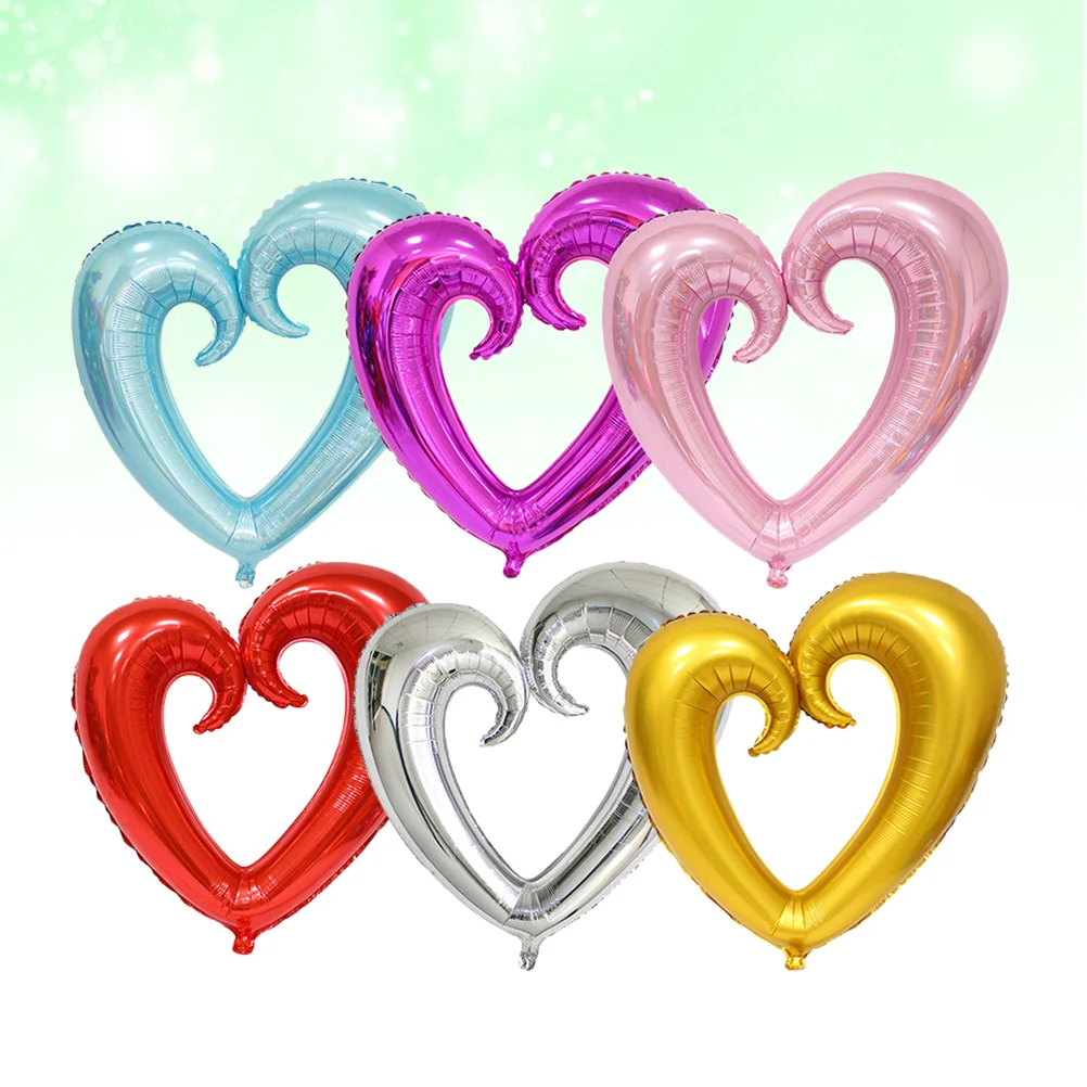 

Balloons Wedding Decor Ballons Heart Bridal Shower Colorful Photo Props Aluminum Helium
