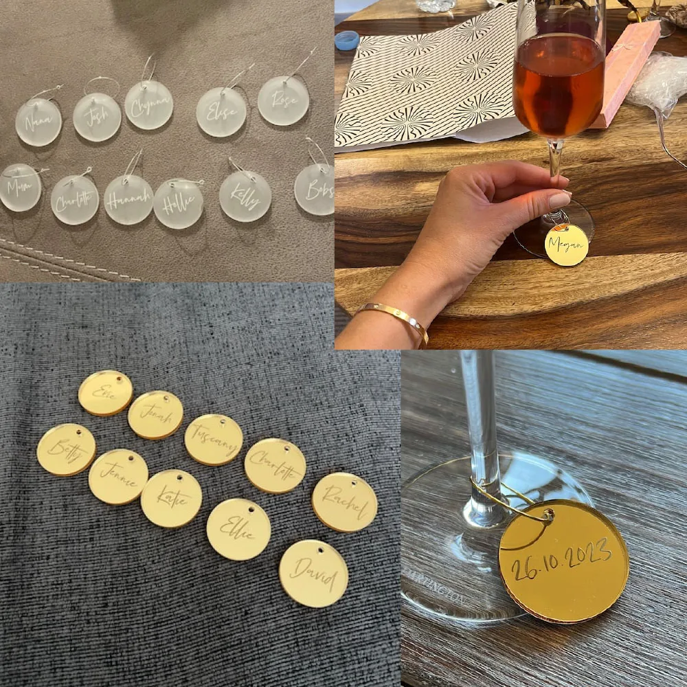 10 шт. Персонализированные Свадебные бирки для напитков название бокалов