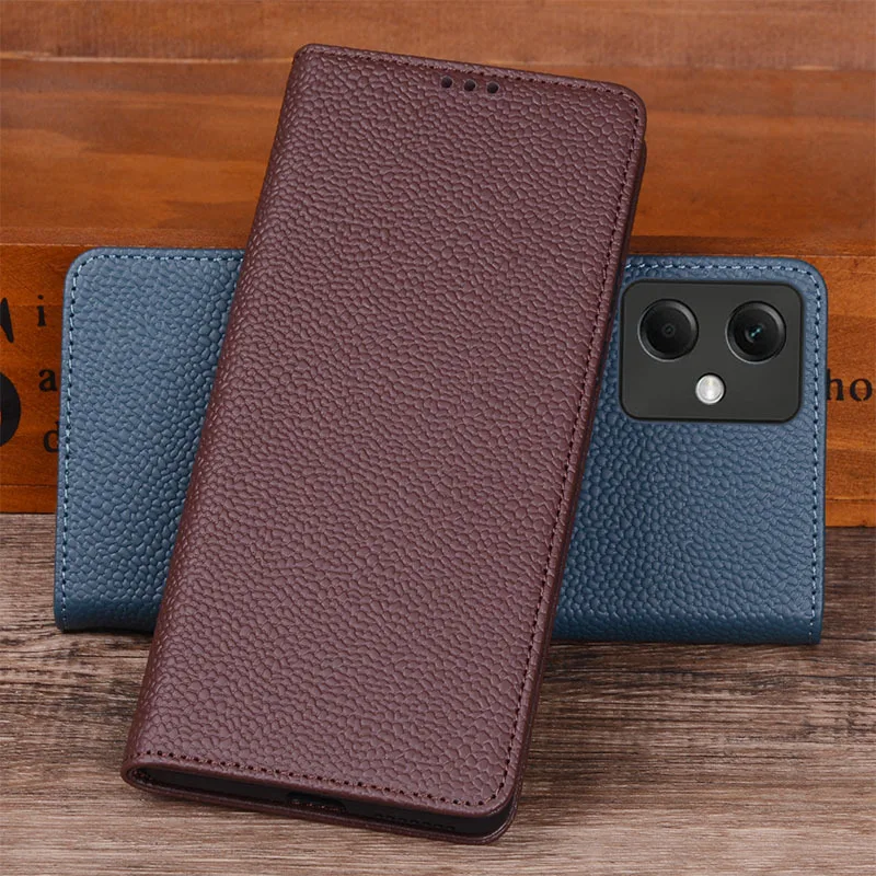 Hot Luxury Genuine Leather Flip Cases For Xiaomi Redmi Note 12 Note12 Pro + Plus Leather Half Pack Phone Case Shockproof Cover