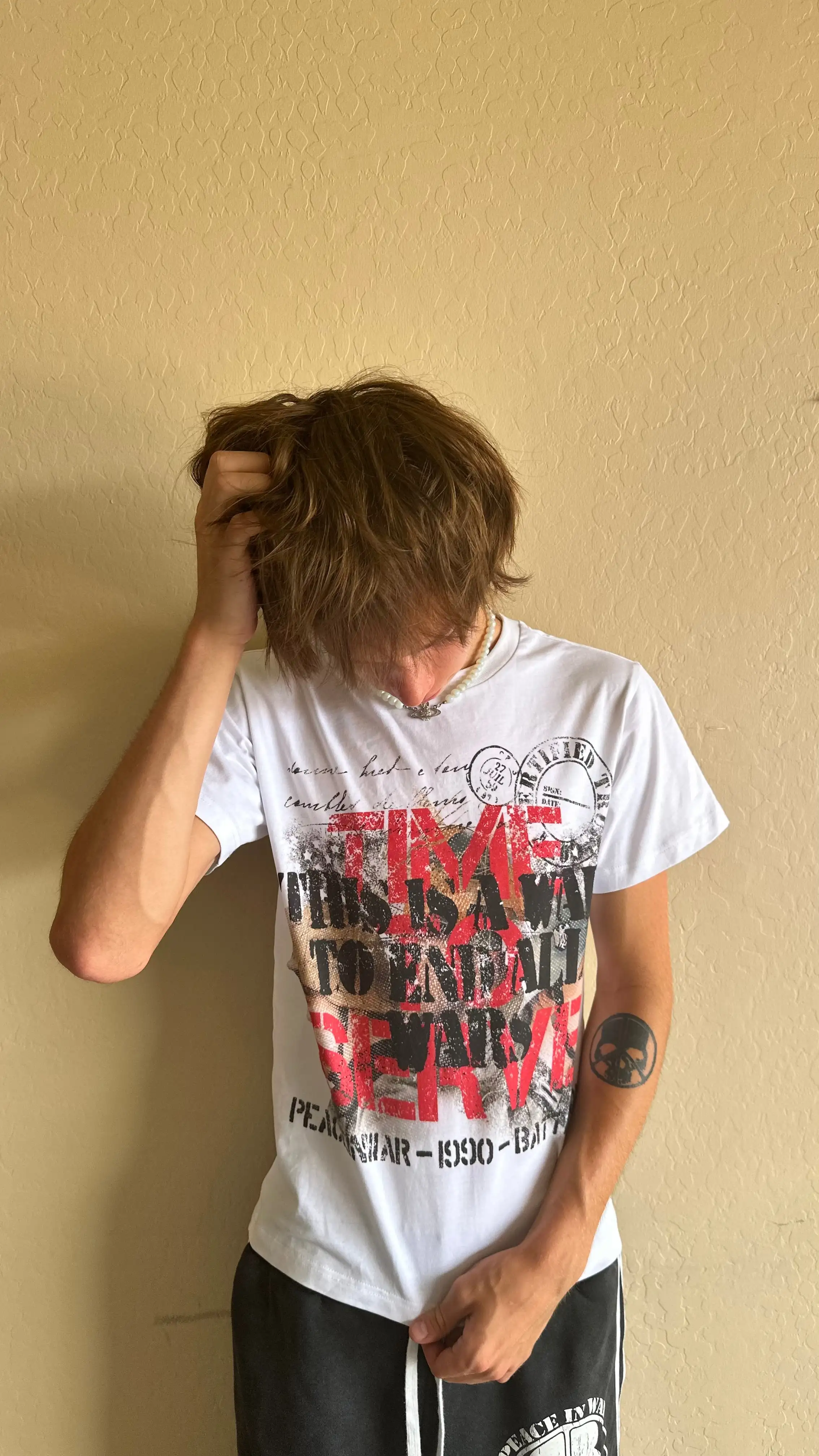 Футболка мужская оверсайз с графическим принтом американского солдата