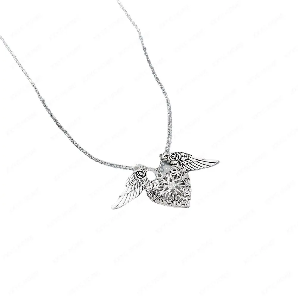 

Модное подходящее ко всему простое Трендовое креативное ожерелье с крыльями ангела любовным сердцем фосфоресцирующее изысканное маленькое милое
