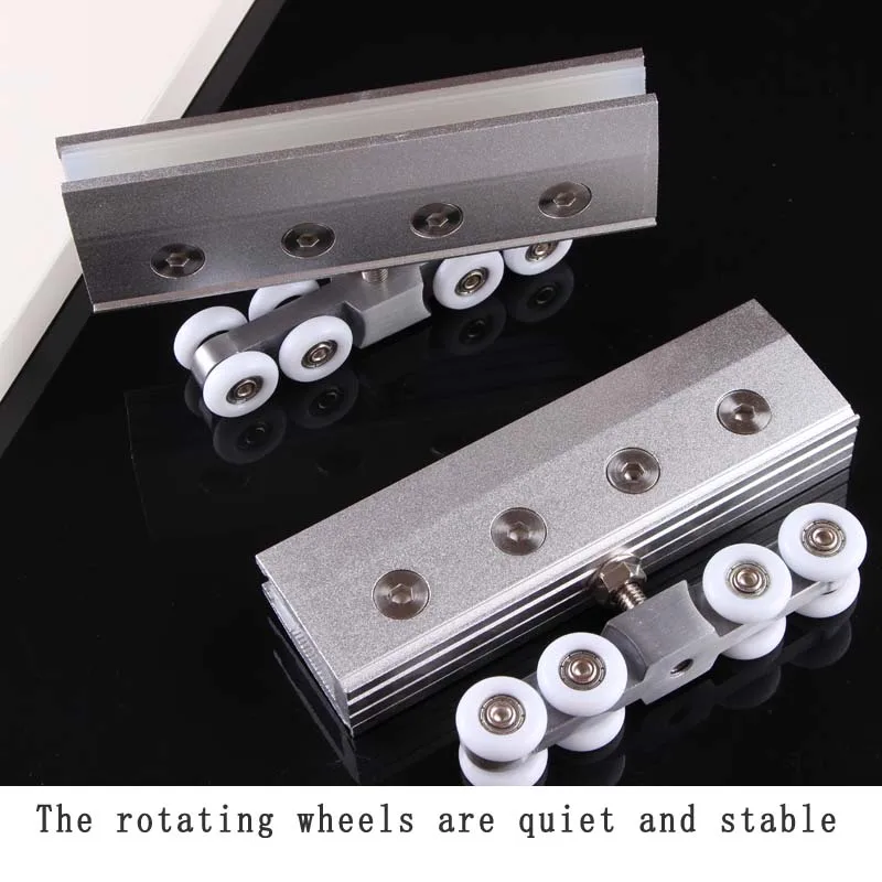 1 компл. Подвесное колесо для раздвижной двери, зажим для стеклянной двери, аксессуары, зажим для ванной, колесо для раздвижной двери, стеклянное скользящее колесо