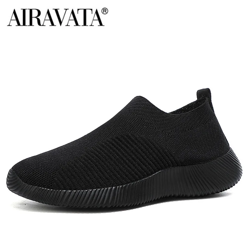 Women Knit Sock Shoes Breathable Flatform Sneakers Lady Slip on Soft Casual Walking Shoes Size 35-43