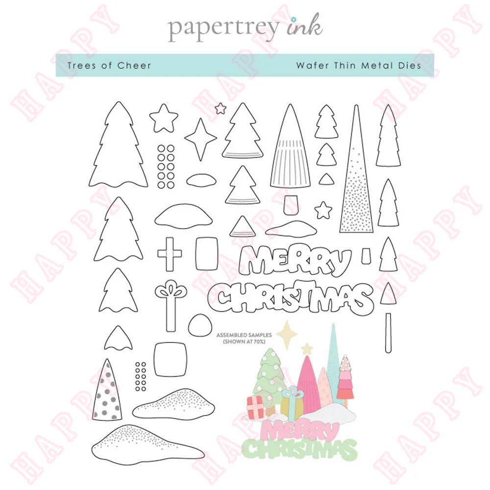 

Metal Cutting Dies Trees of Cheer For 2022 New DIY Craft Making Greeting Card Scrapbooking Diary Decoration Embossing Template
