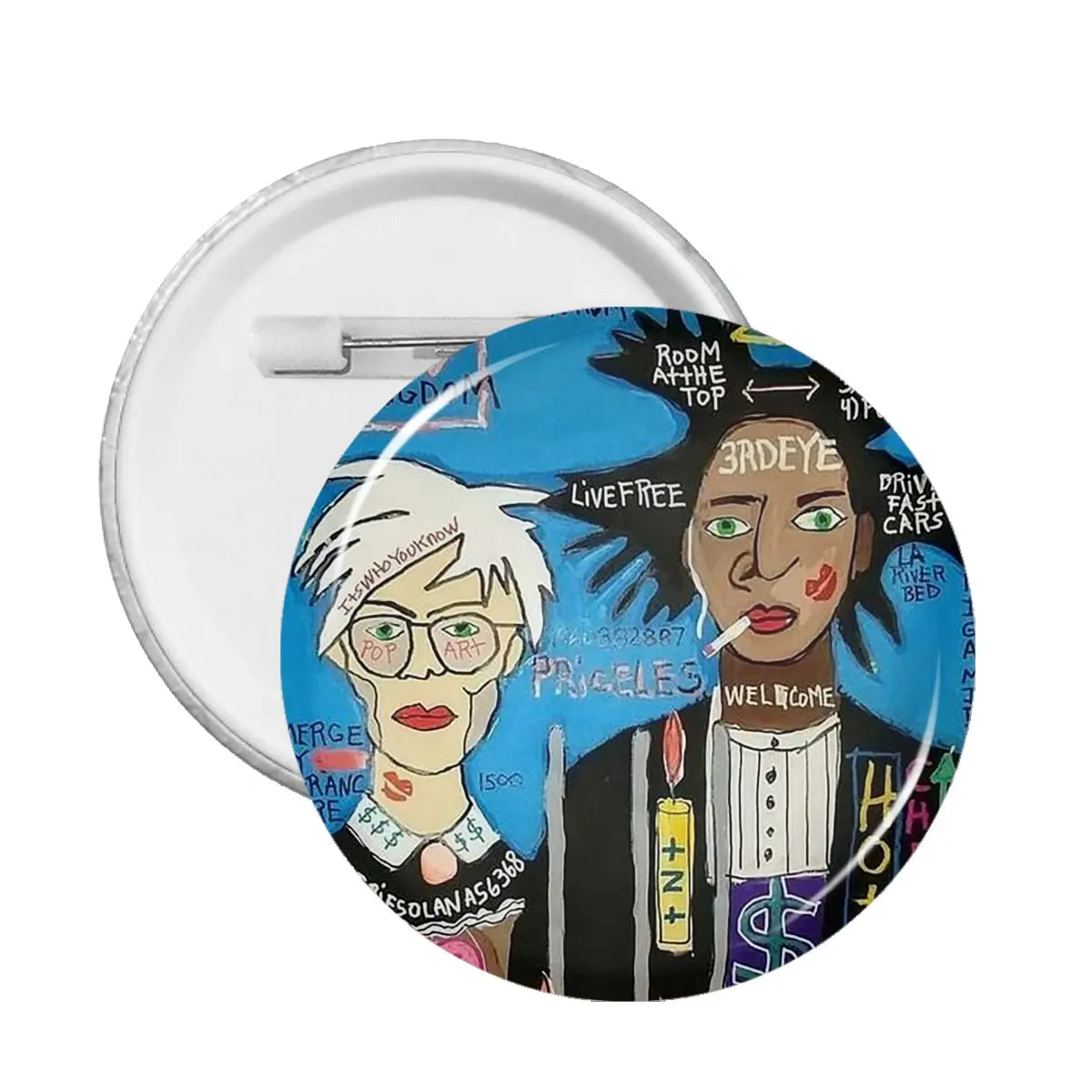 Jean Michel Basquiat Badges Brooch for Clothes Fashion Lapel Pins PVC Anime Accessories