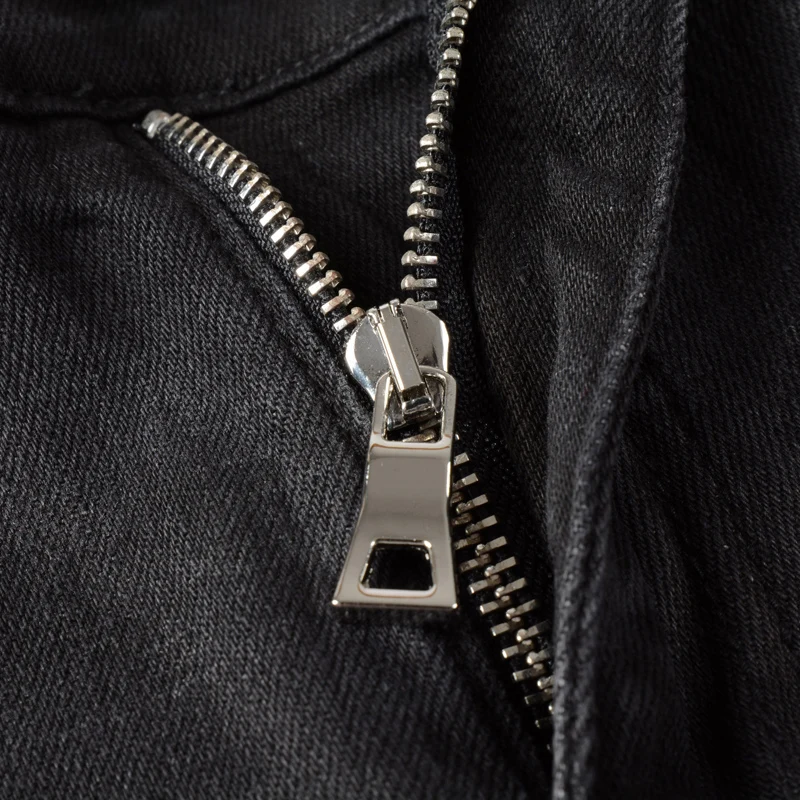 Streetwear Fashion Men Jeans Retro Black Gray Destroyed Slim Fit Hole Ripped Jeans Men Patch Designer Hip Hop Brand Pants Hombre