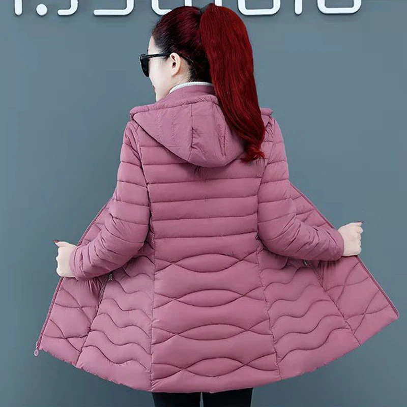 Women Jacket Parka Ultra-light Thin Down Cotton Coat 2022 Autumn Winter Slim Zipper Hooded Warm Women's Outerwear Clothing