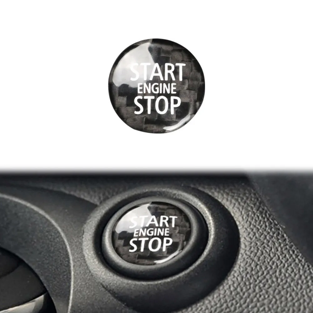 

Car Start Button DIY Sticker For BMW Mini Cooper R55 R56 Black Real Carbon Fiber Automotive Interior Stickers