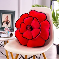 3d red rose flower pillow plush blossom cushion bedside sofa backrest soft skin friendly car lumbar support valentines day gift