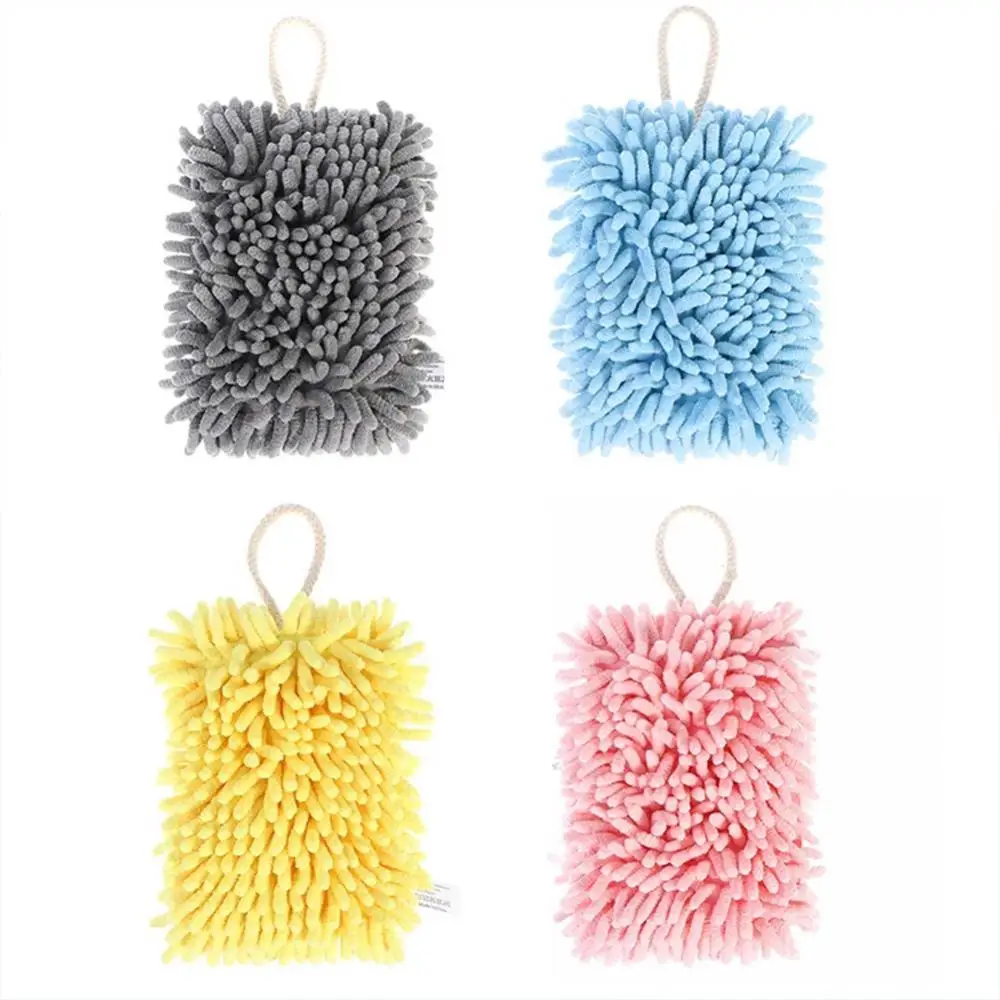

1PC Kitchen Chenille Hand Towels Bathroom Towel with Hanging Loops Quick Dry Soft Absorbent Microfiber Towels