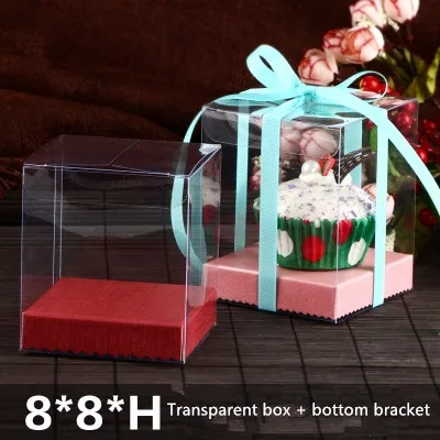 

20 PCS 2019 Latest Style Clear PVC Cute Doll &Cup Cake display&Packaging box Festival&Wedding Souvenir&Candy Gift box 8*8*Hcm