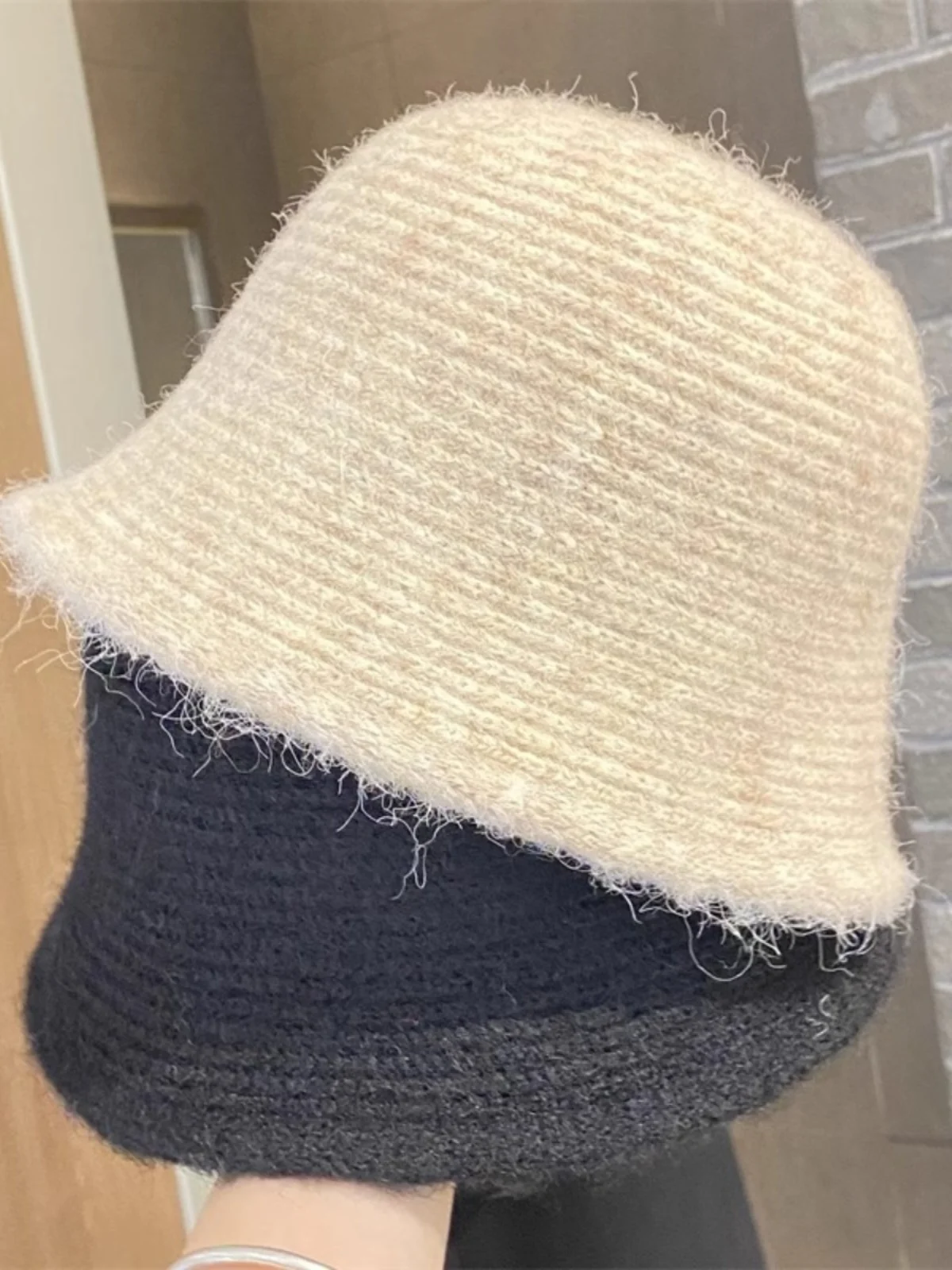 Корейская однотонная вязаная Рыбацкая шапка Sle новинка Женская осенне-зимняя