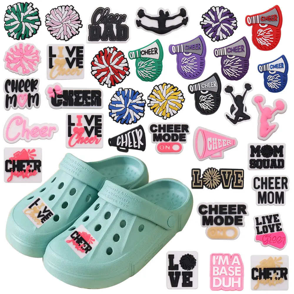 

1Pcs PVC Shoe Charms Sporty Style Colored Ball Horn Accessories Shoe Buckle Decorations Fit Bracelets Croc Jibz Children Gift