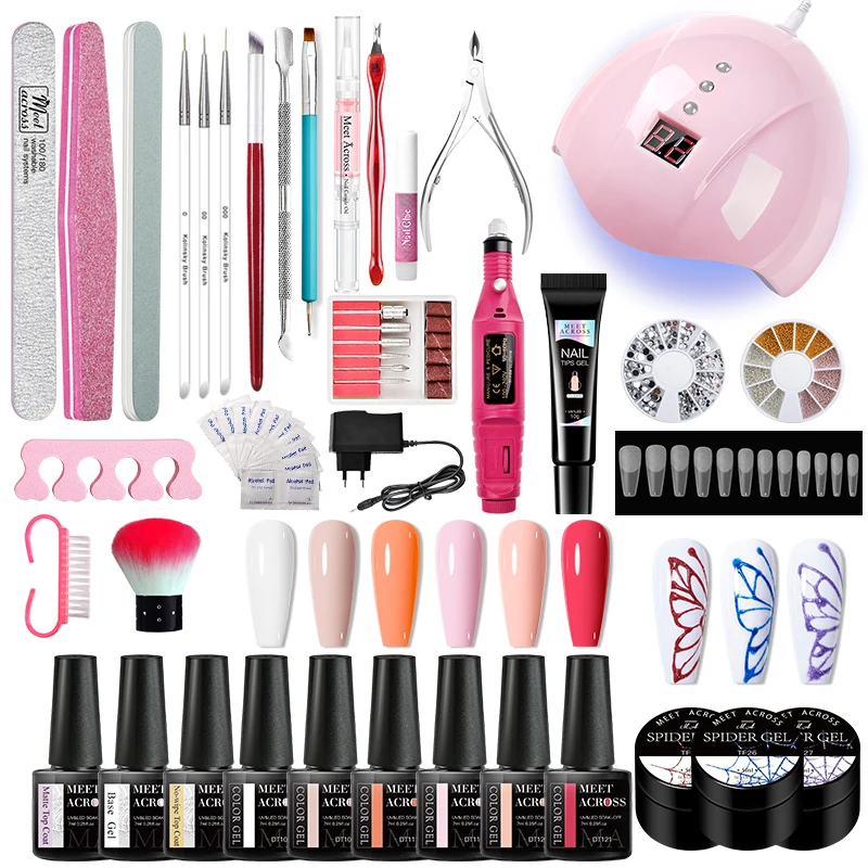 

Nail Set UV LED Lamp Dryer With 6/10 pcs Nail Gel Polish Kit Soak Off Manicure Tools Set Electric Nail drill Nail Tools