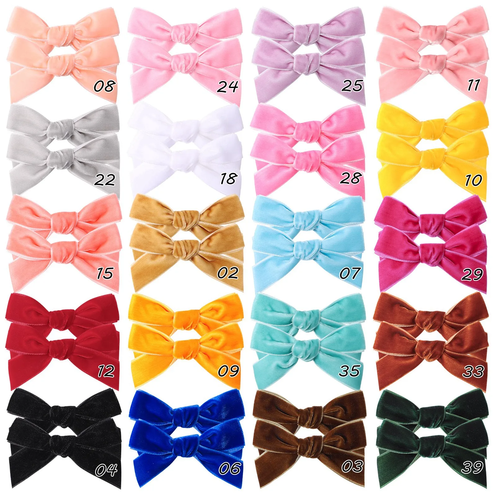 

40 шт./20 пар, бархатные заколки для волос