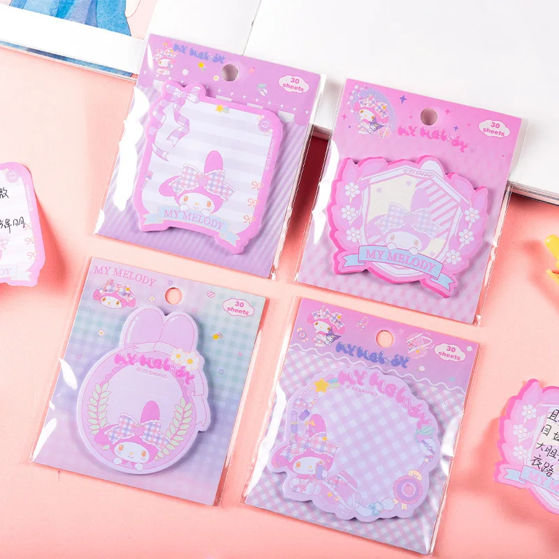

24pcs Sanrio Cartoon Jk College Sticky Notes Memo Pad Cute Kuromi Melody Cinnamon Hellokitty Students Stationery Gift Wholesale