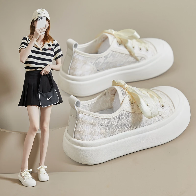 2022 Summer New Women's Mesh Casual Shoes Women's Tenis Femino Lace Up Breathable Women's Shoes Outdoor Walking Sports Shoes