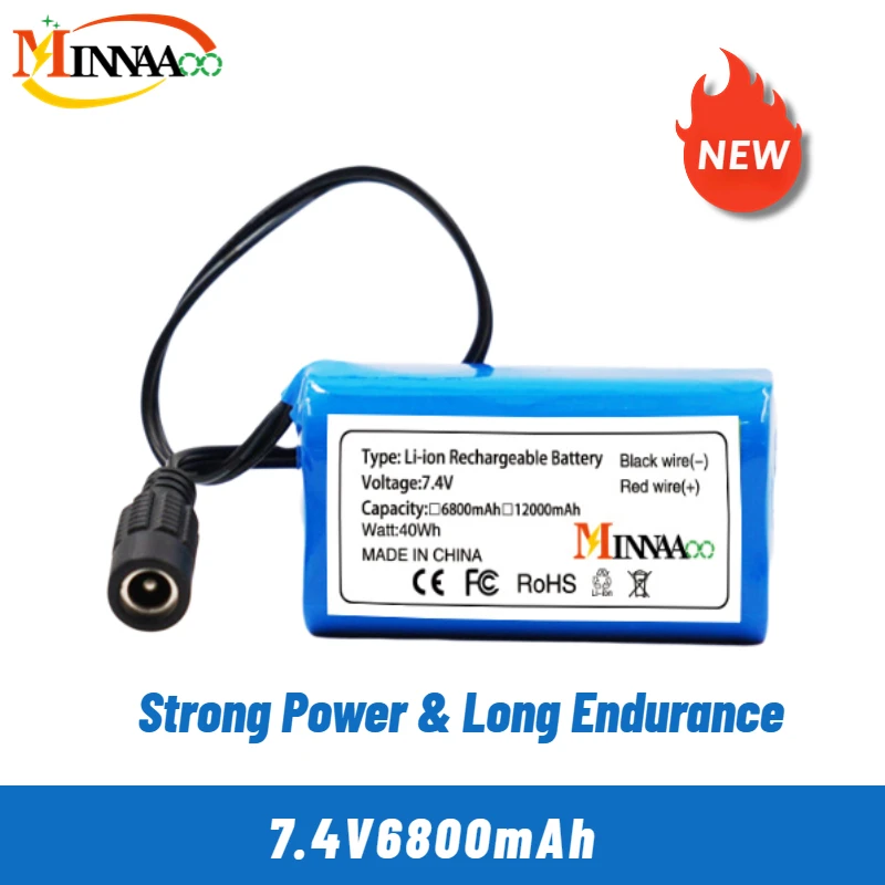 

7.4V 12800mAh 6800mAh Battery For T188 T888 2011-5 V007 C18 H18 So on Remote Control RC Fishing Bait Boat Parts