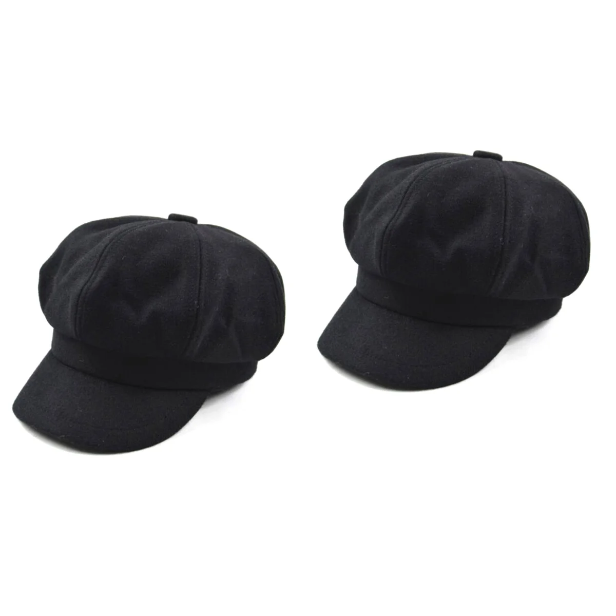 

2pcs Women's French Beret Hat Newsboy Cabbie Beret Cloche Woolen Painter Visor Hats for Autumn Winter (Black)