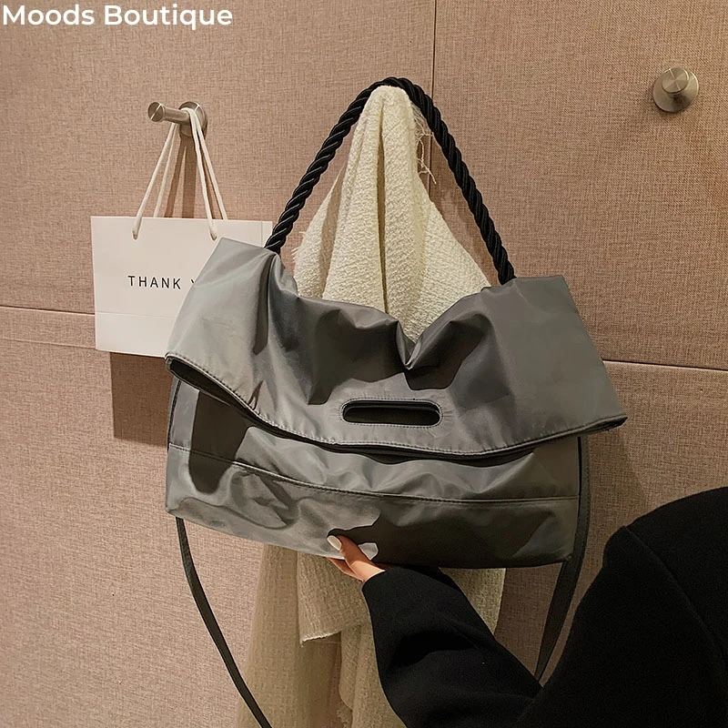 

Oxford Cloth Shoulder Bags For Women 2023 Designer Luxury Handbag Pure Color Large Capacity Shopper Totes Female Crossbody Hobos