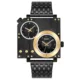 Square Personality Leisure Large Dial Men's Watch Double Time Zone Steel Band Quartz Watches Valentine's Day Gift for Boyfriend Other Image