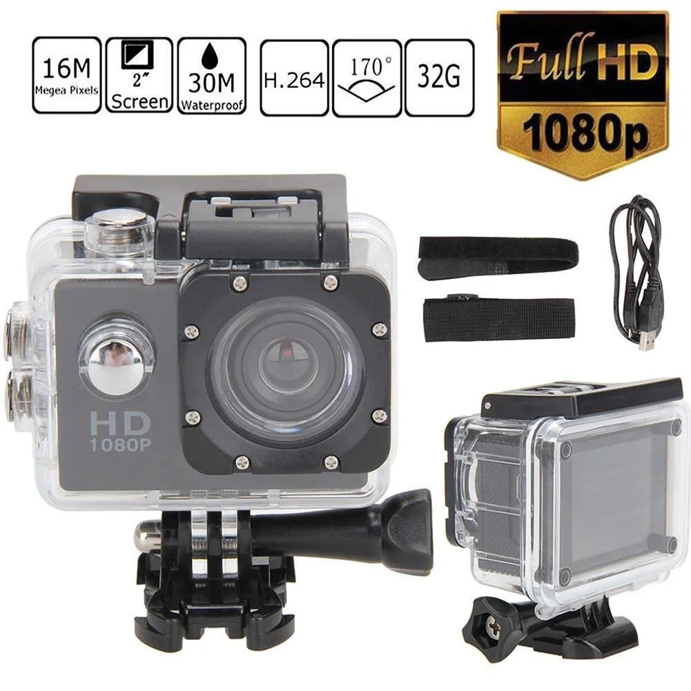 

Action Camera Full HD 1080P Underwater Waterproof Sport Cameras 2.0 Inch Camcorder Sports DV Cam For Go Car HD Cam Pro Genuine