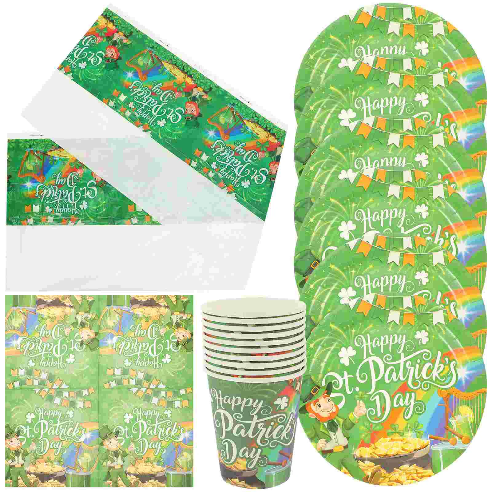 

Clovers Tableware Decoration Day Tableware Party Decoration St Patrick's Plates Cups Patricks Centerpiece