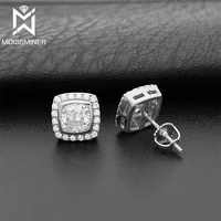 6mm VVS Moissanite Earrings For Women S925 Silver Real Diamond Iced Out Ear Studs Men High-End Jewelry Pass Tester Free Shipping