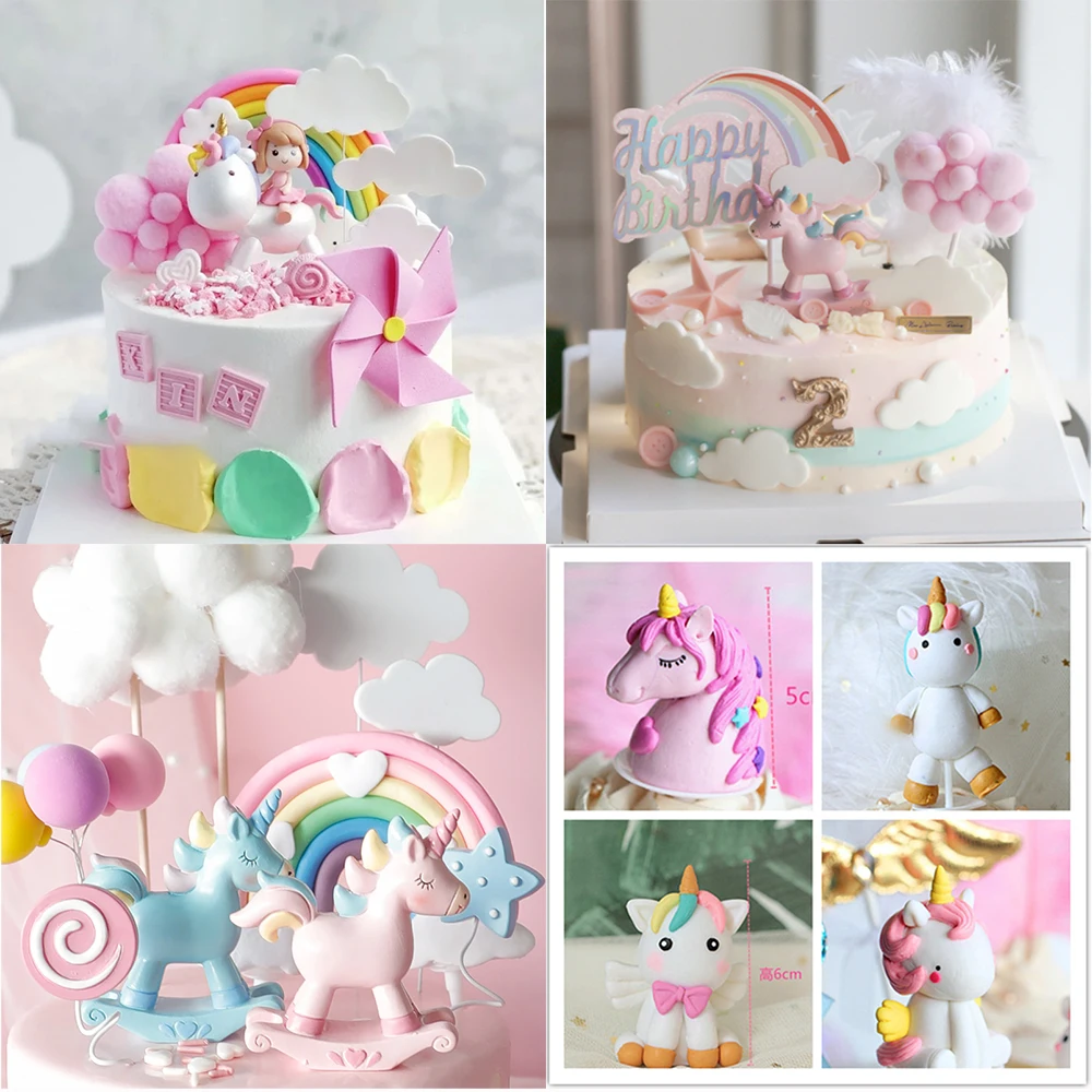 

Unicorn Birthday Party Cake Decorations Rainbow Unicorn Cake Topper 1st Birthday Wedding Decor Cupcake Topper Baby Shower Girl