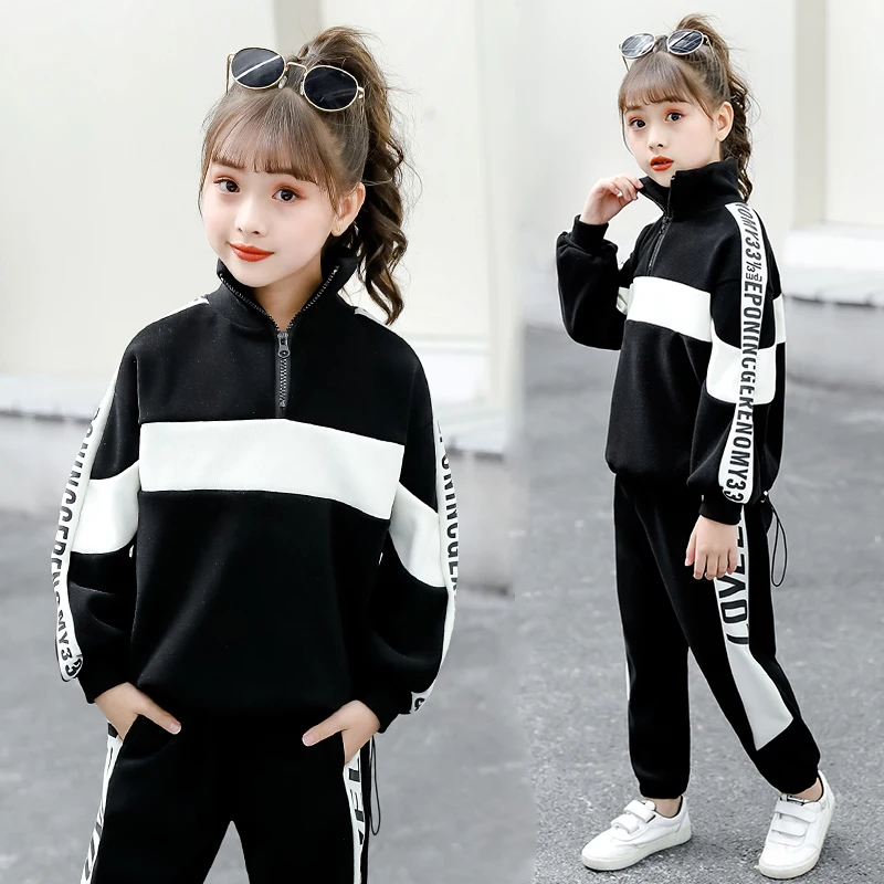 

Girl Autumn Winter Sports Clothes Costume Outfit Suit Kids Tracksuit Clothing Set Korean Sweater Tracks Teen Casual