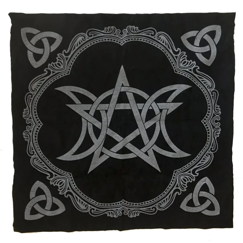 

Triple Moon Pentagram Altar Cloth Flannel Five-Pointed Star For Board Game Accessories GRSA889