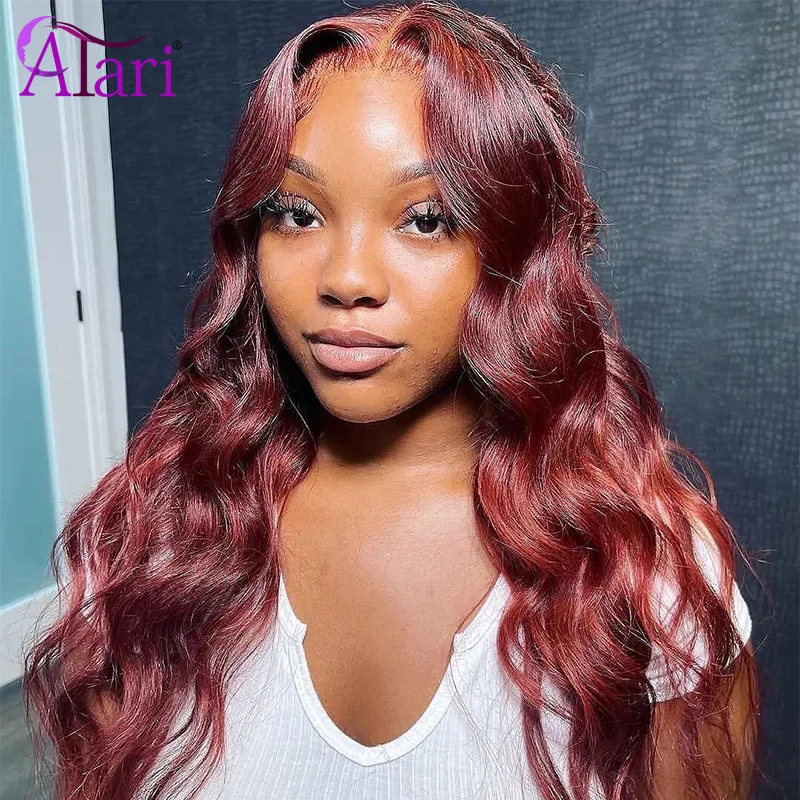 13x6 13x4 Lace Front Body Wave Human Hair Wigs Colored Red Brown Transparent 4x4 5x5 Closure Lace Wig Pre Pluck Lace Frontal Wig