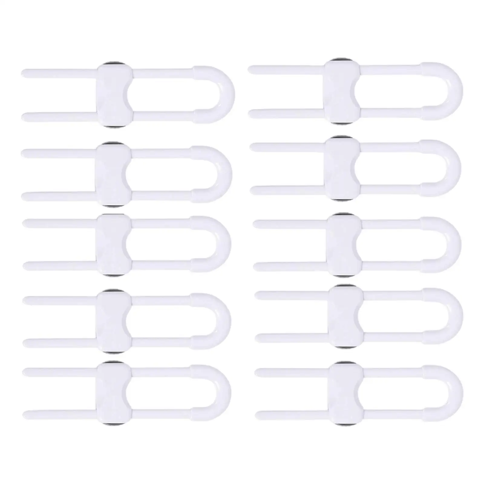 

10 Pieces Baby Proofing latches White U-Shaped Sliding Cabinet Locks for Cupboard Drawers Windows Cabinet Home