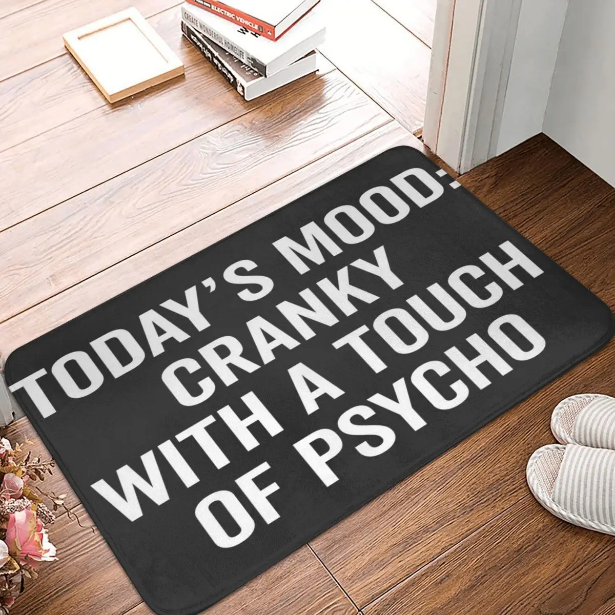 

Cranky & Psycho Funny Quote Carpet, Polyester Floor Mats Holiday Practical Gifts Festivle Gifts Mats Customizable