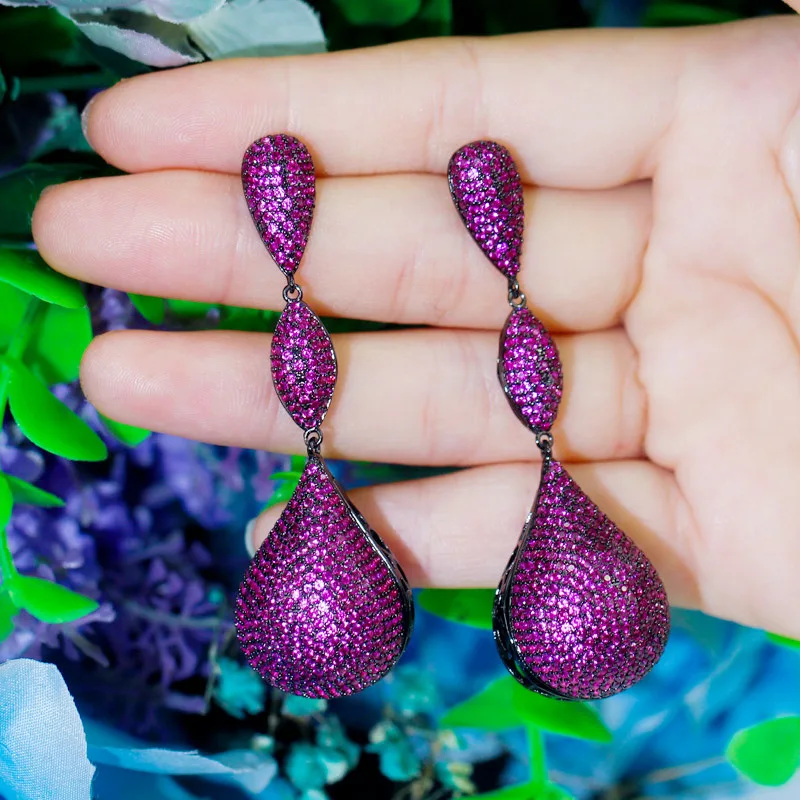 

Popular Jewelry for Women Long Earrings Cubic Zirconia Irregular Spherical Round Earrings Wholesale Wedding Jewelry Gift
