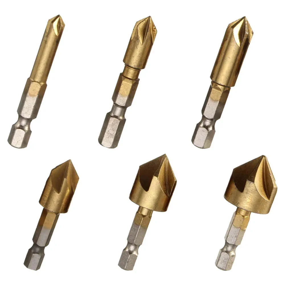 Сверло для зенковки 1/4 ''с шестигранным хвостовиком 5 канавками Зенковка 90