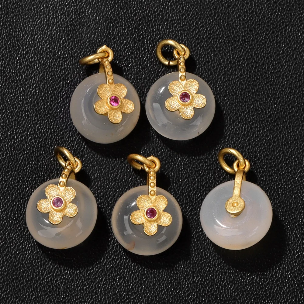 1 шт. кулон из натурального агата звезда пончик яблоко вишня персик камень для