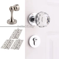 Luxury French Crystal Ball Knobs Door Lock Set Entrance Privacy Living Room Bedroom Bathroom Silent Door Locks with Key/No Key