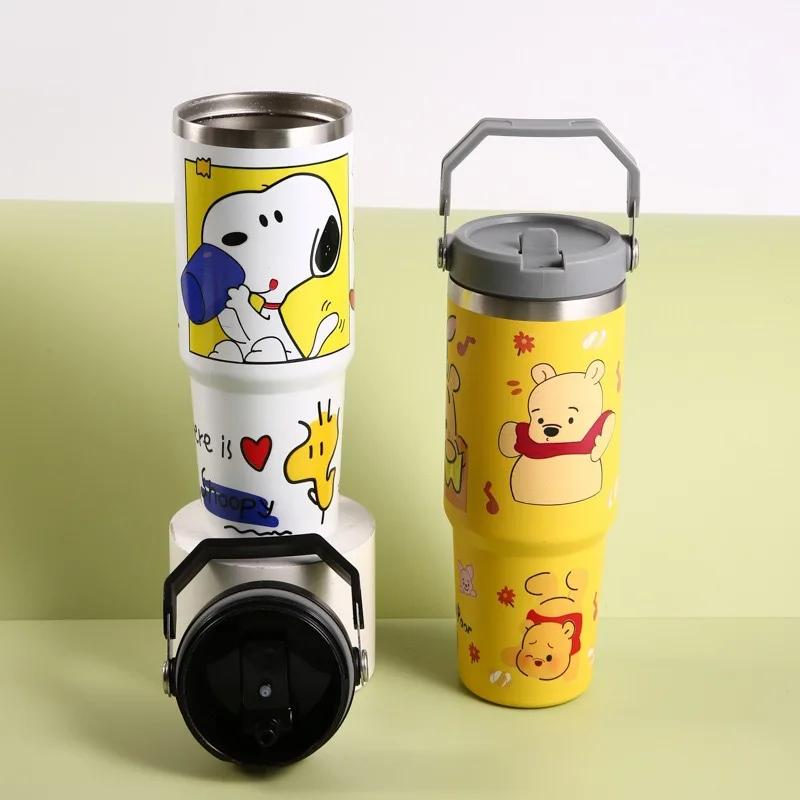 Автомобильная кружка Snoopy мультяшная для воды с крышкой большая емкость кофе