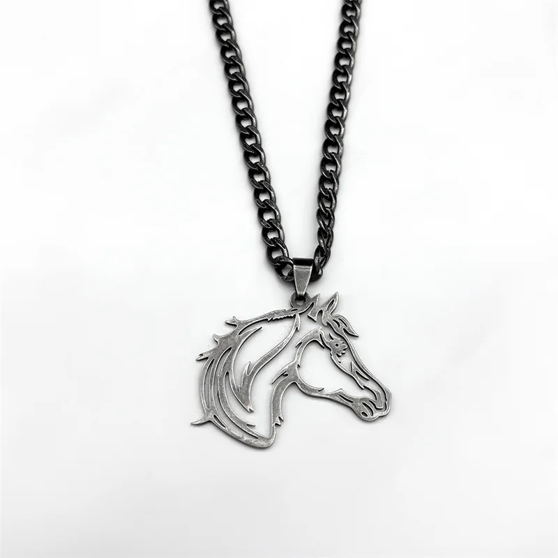 Прекрасное ожерелье с подвеской в виде головы лошади женское и мужское из