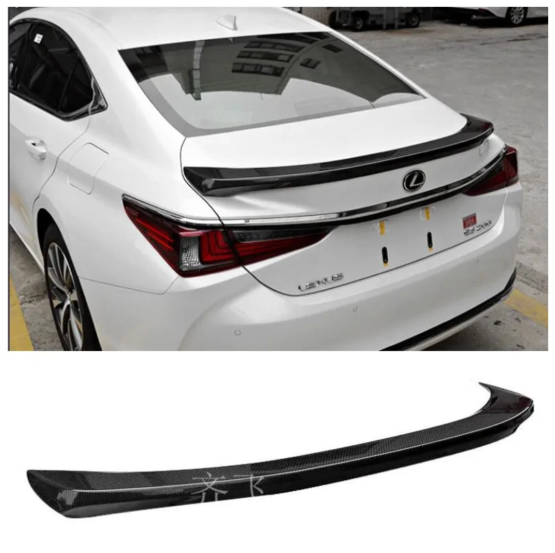 

Fits Lexus ES200 ES260 ES300 ES300H 2019-2022 High Quality Carbon Fiber Rear Trunk Lip Spoiler Splitters Wing