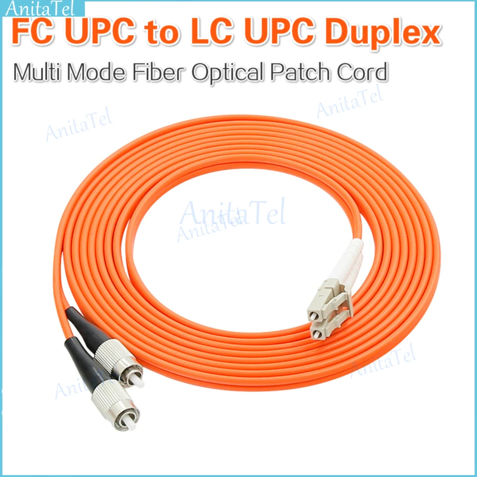 5PCS Lot Multi Mode FC UPC to LC UPC LSZH Duplex Fiber Optic Patch Cord Free Shipping 1M 2M 3M 5M 10M