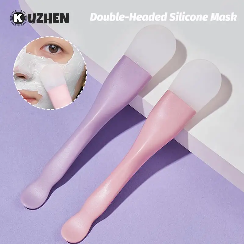 

Soft Head Smear Mud Mask Brush Double-Headed Silicone Mask Brush Facial Beauty Salon DIY Shampoo Not Easy Deform Skin Care Tools