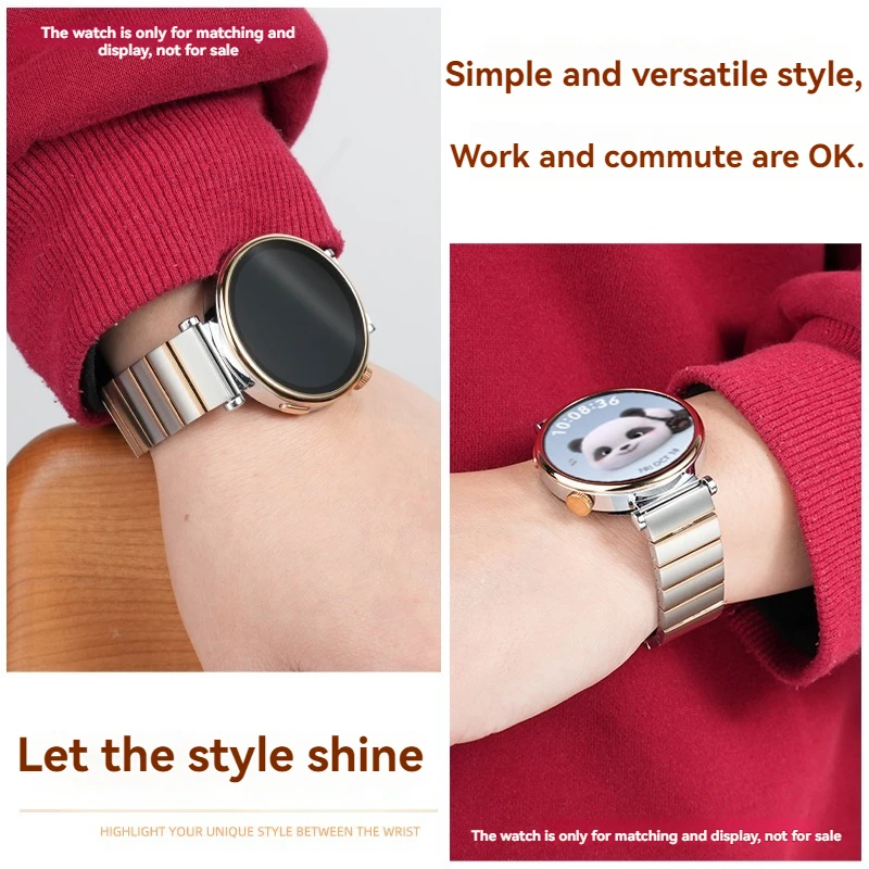 Фото Роскошный ремешок из нержавеющей стали для HUAWEI WATCH GT5 41 мм, металлический браслет для часов, ремешок для часов GT4 41 мм, женский ремешок для часов №4