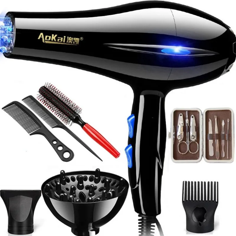 220V Household Hair Dryer High Power 2200W Electric Hair Dryer Hair Dryer Household Salon Hairdressing Blow Cartridge EU Plug enlarge