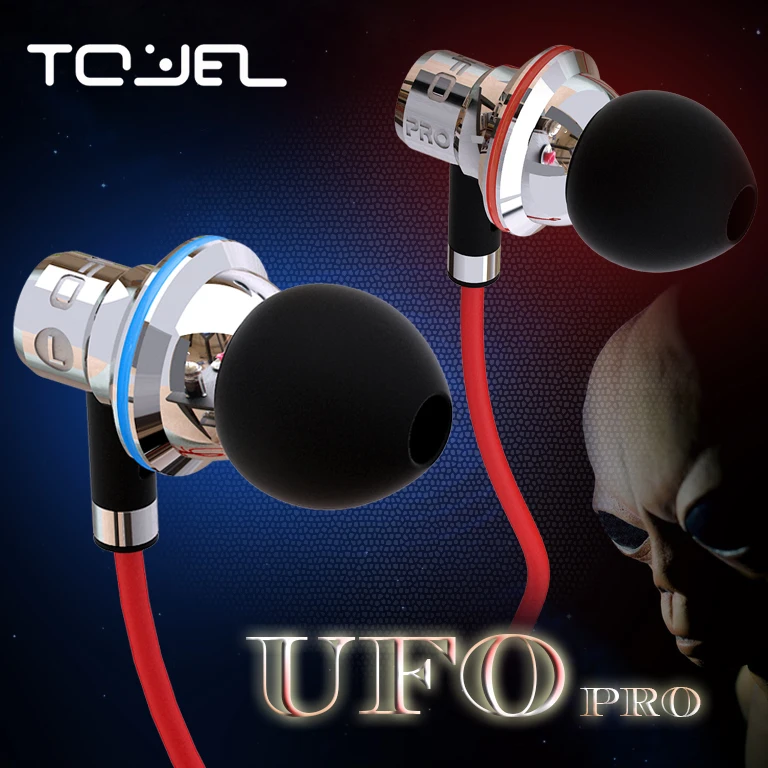 

TOYETEAM UFO Pro Updated Copper Aluminum Metal Dynamic Hifi Music Monitor In-Ear Earphones w/ Mic For iPhone Samsung Xiaomi HTC