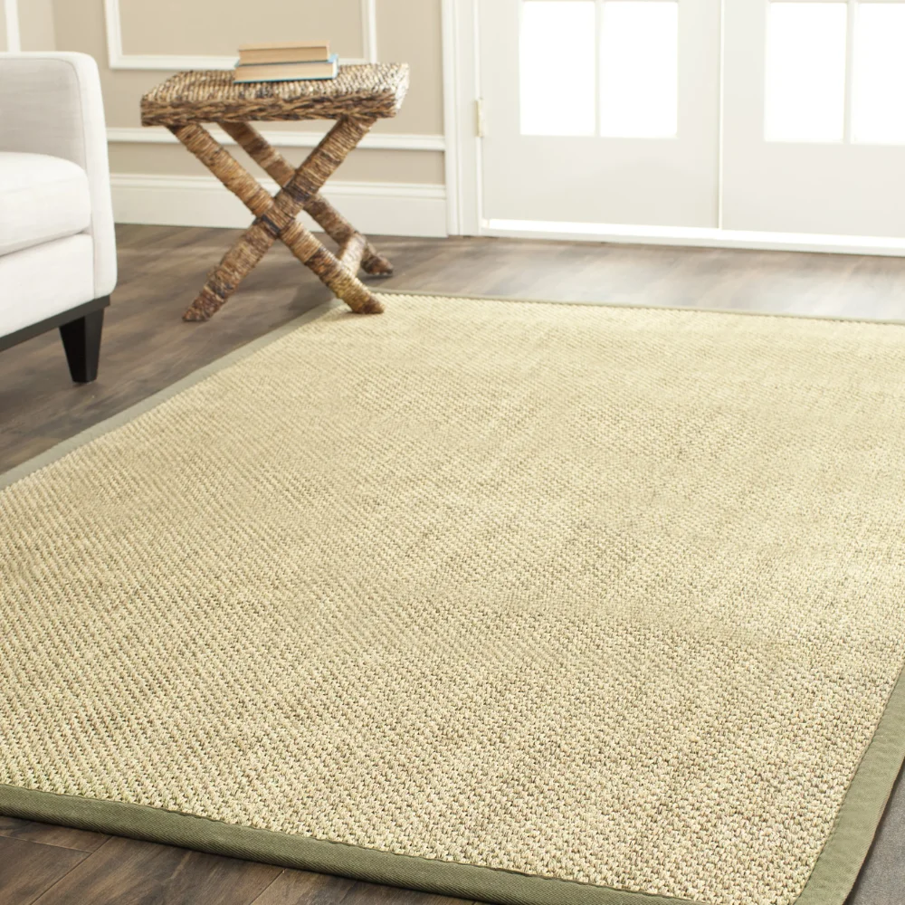 

SAFAVIEH Natural Fiber Juniper Border Sisal Area Rug, Natural/Green, 6' x 9'
